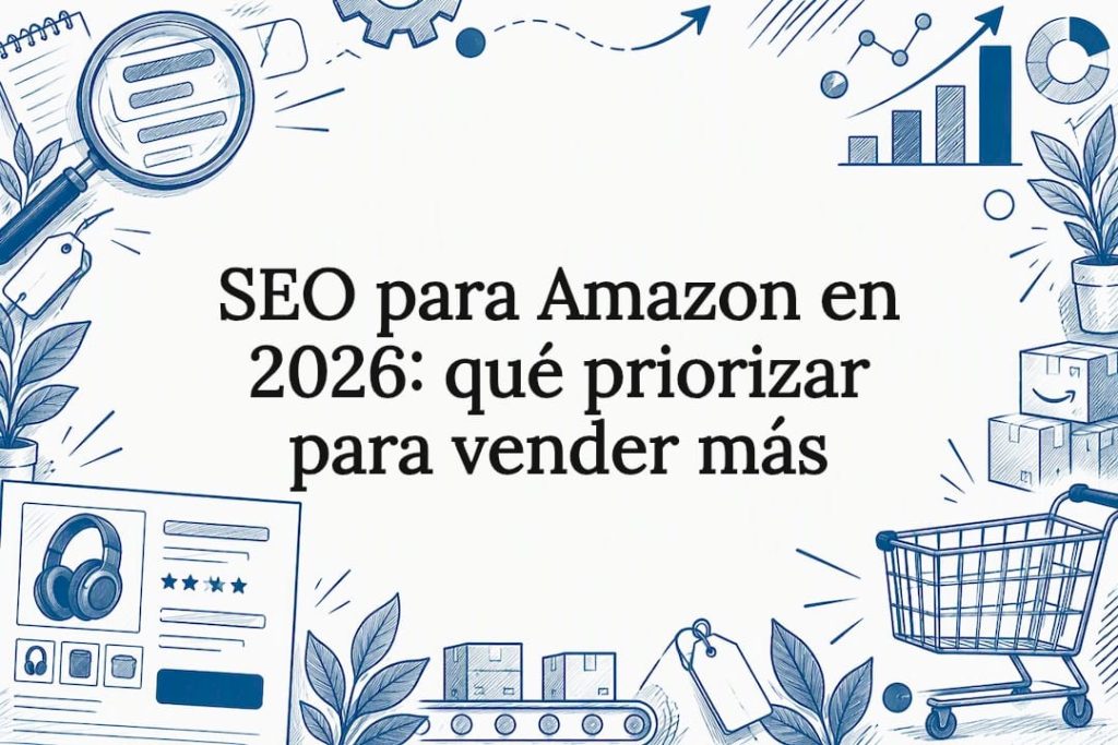 Tarjeta ilustrativa sobre SEO para Amazon