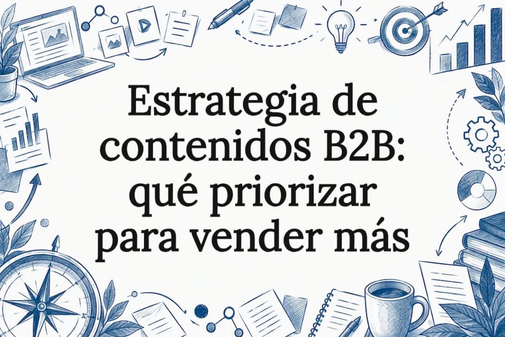Tarjeta ilustrada sobre estrategia de contenidos para B2B