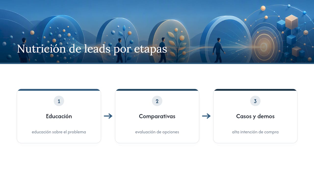 Proceso en tres fases para nutrir leads B2B