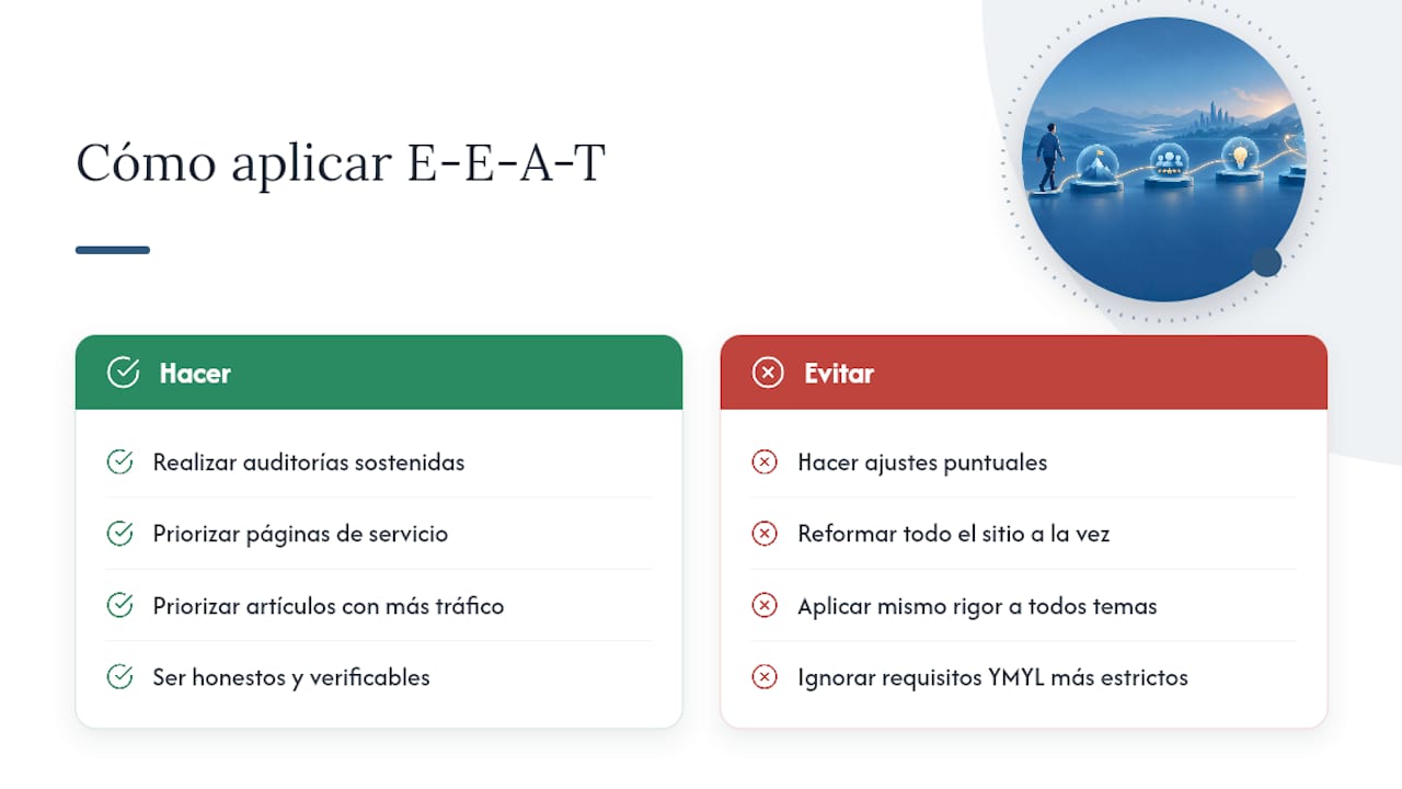 Por qué E-E-A-T influye en el SEO aunque no sea un factor de ranking — overview diagram