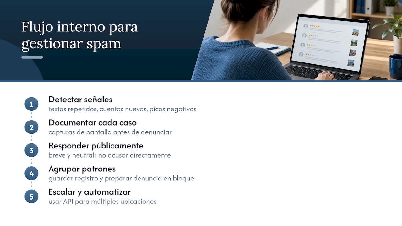 Proceso para identificar y gestionar reseñas spam
