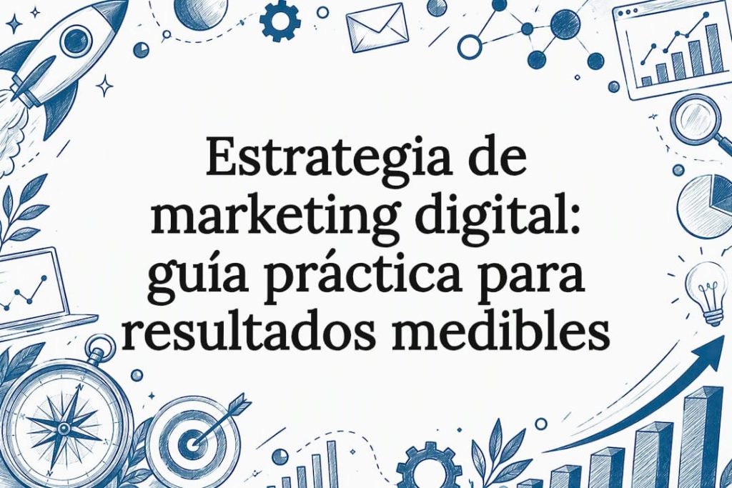 Tarjeta ilustrada sobre estrategia digital