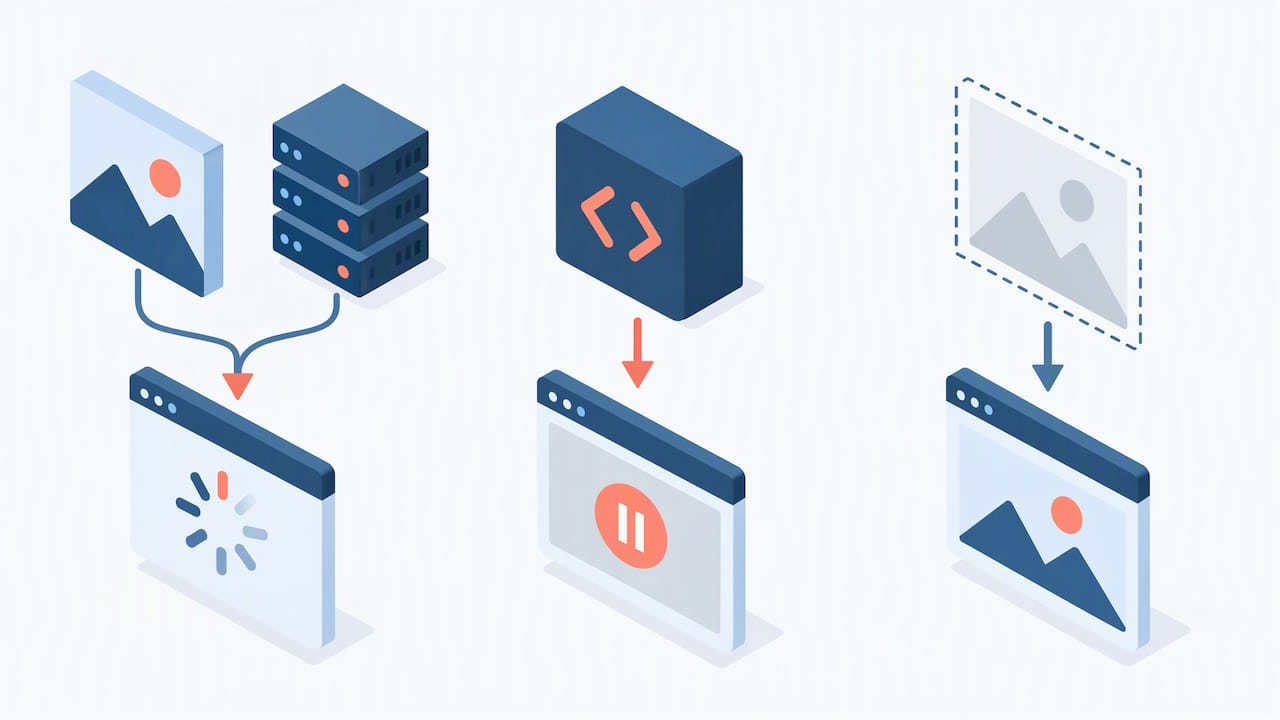 Representación de los elementos que impactan en los Core Web Vitals