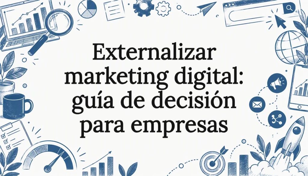 Portada ilustrada acerca de la subcontratación de marketing digital