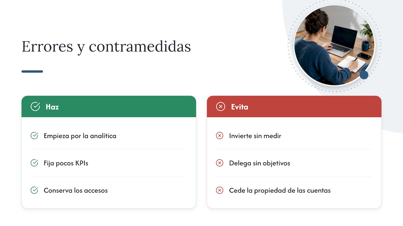 Tres errores y controles al externalizar marketing