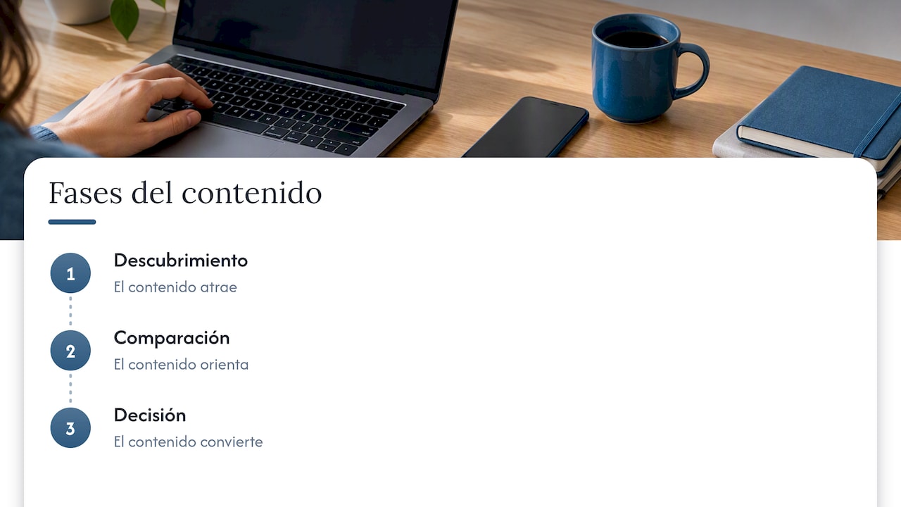 Fases del recorrido del cliente y función de contenidos