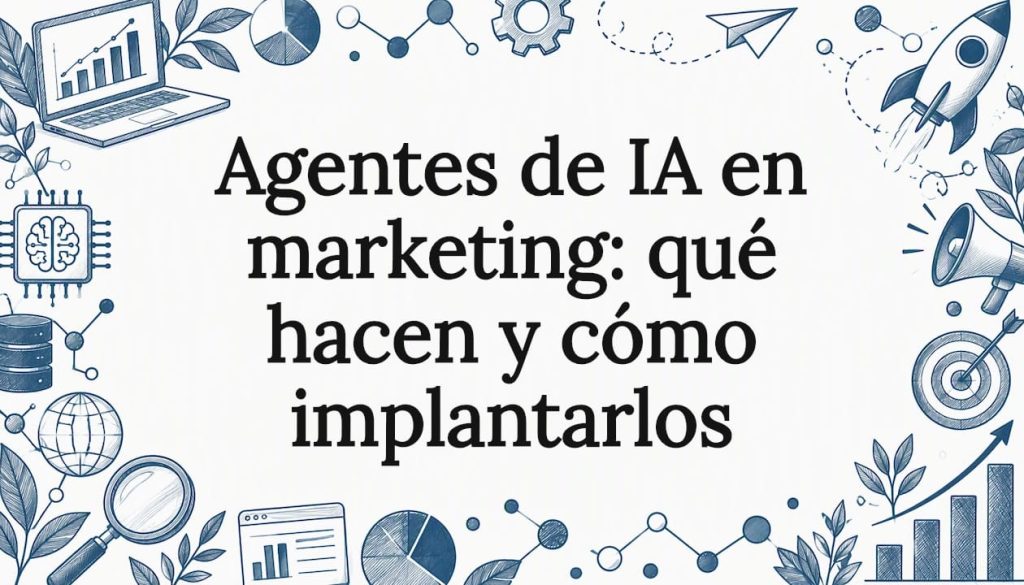 Tarjeta ilustrada sobre agentes de inteligencia artificial