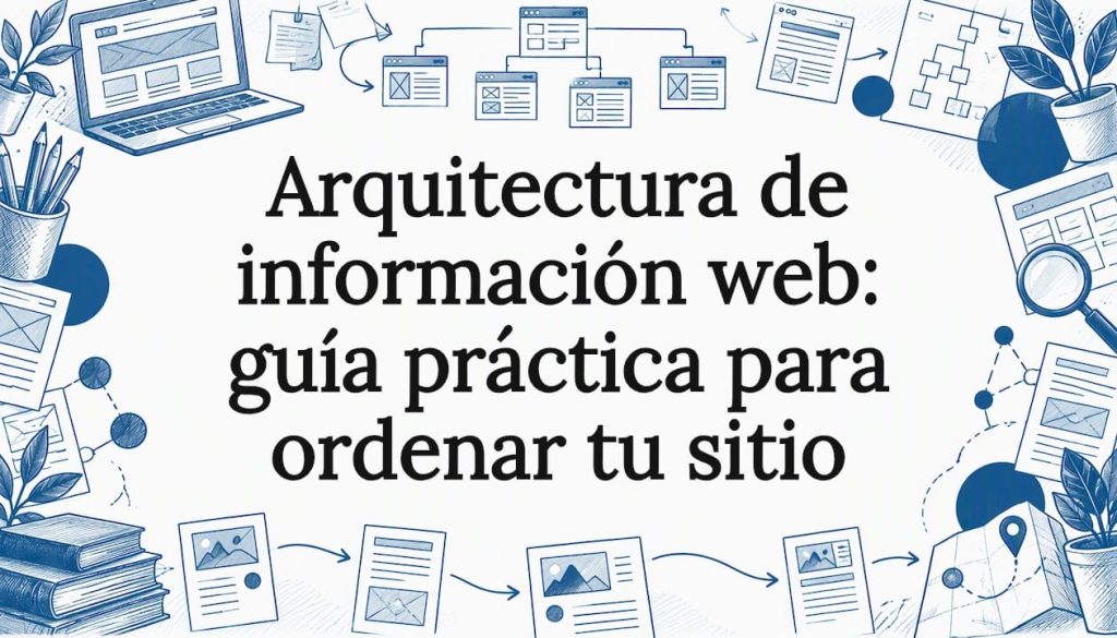 Tarjeta ilustrada sobre arquitectura de la información web