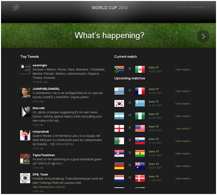 Plataforma lanzada por Twitter para seguir el Mundial de fútbol